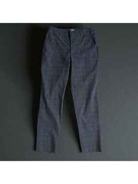 GAP Gray Blue Plaid high Rise Slim Taper Dress Pants Size 2
